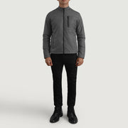 Elliot Grau Lightweight Lederjacke für Herren - Seitenansicht mit ergonomischem Ärmelschnitt