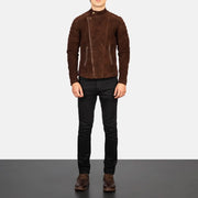 Faisor Mocha Leder-Bikerjacke für Herren – Zusätzliche Produktansicht 3