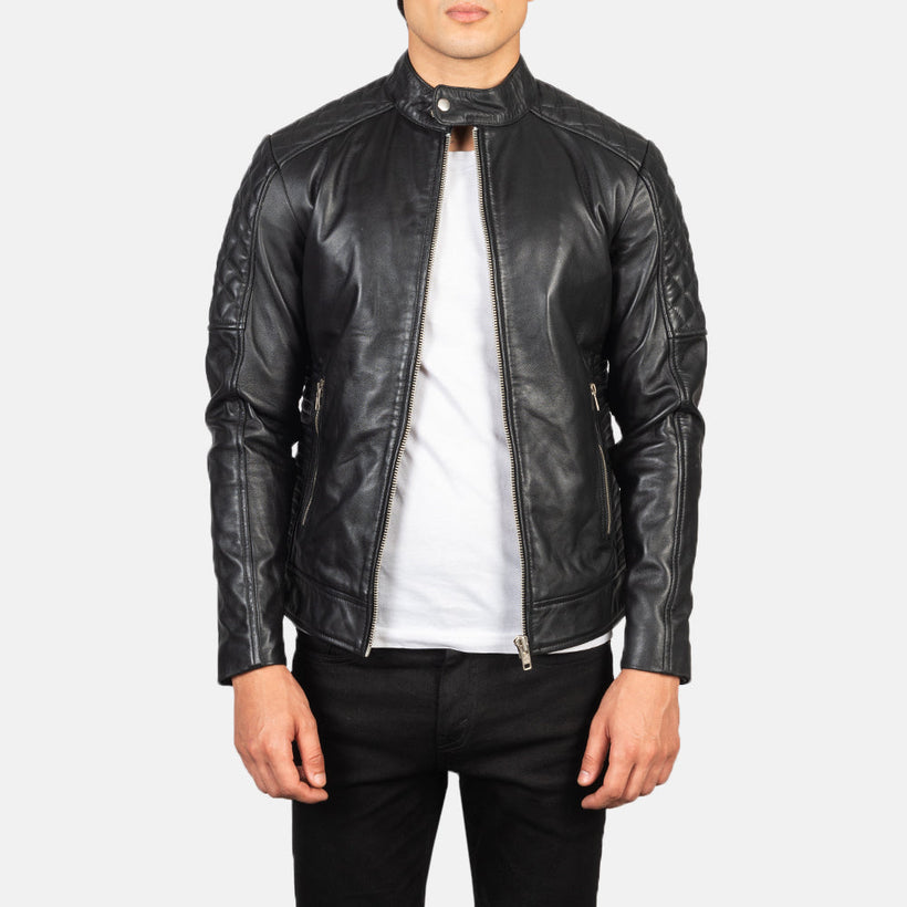 Fernando Gesteppt Leder-Bikerjacke für Herren