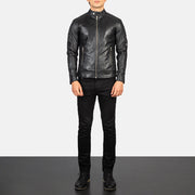 Men's Fernando Quilted Brown Suede Biker Jacket - Seitenansicht mit ergonomischem Ärmelschnitt