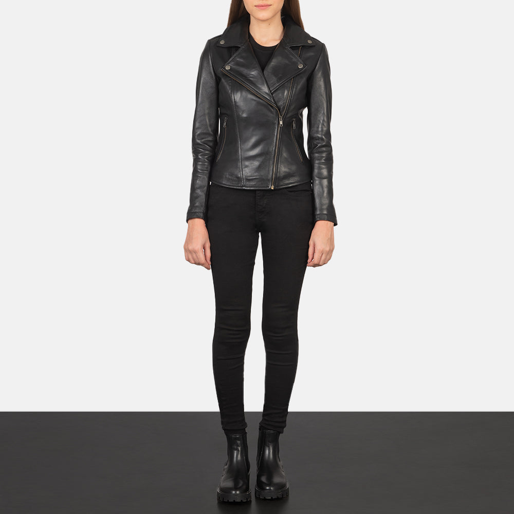 Flashback Leder-Bikerjacke für Damen – Zusätzliche Produktansicht 3