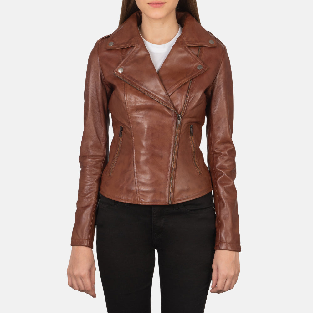 Flashback Leder-Bikerjacke für Damen – Zusätzliche Produktansicht 1