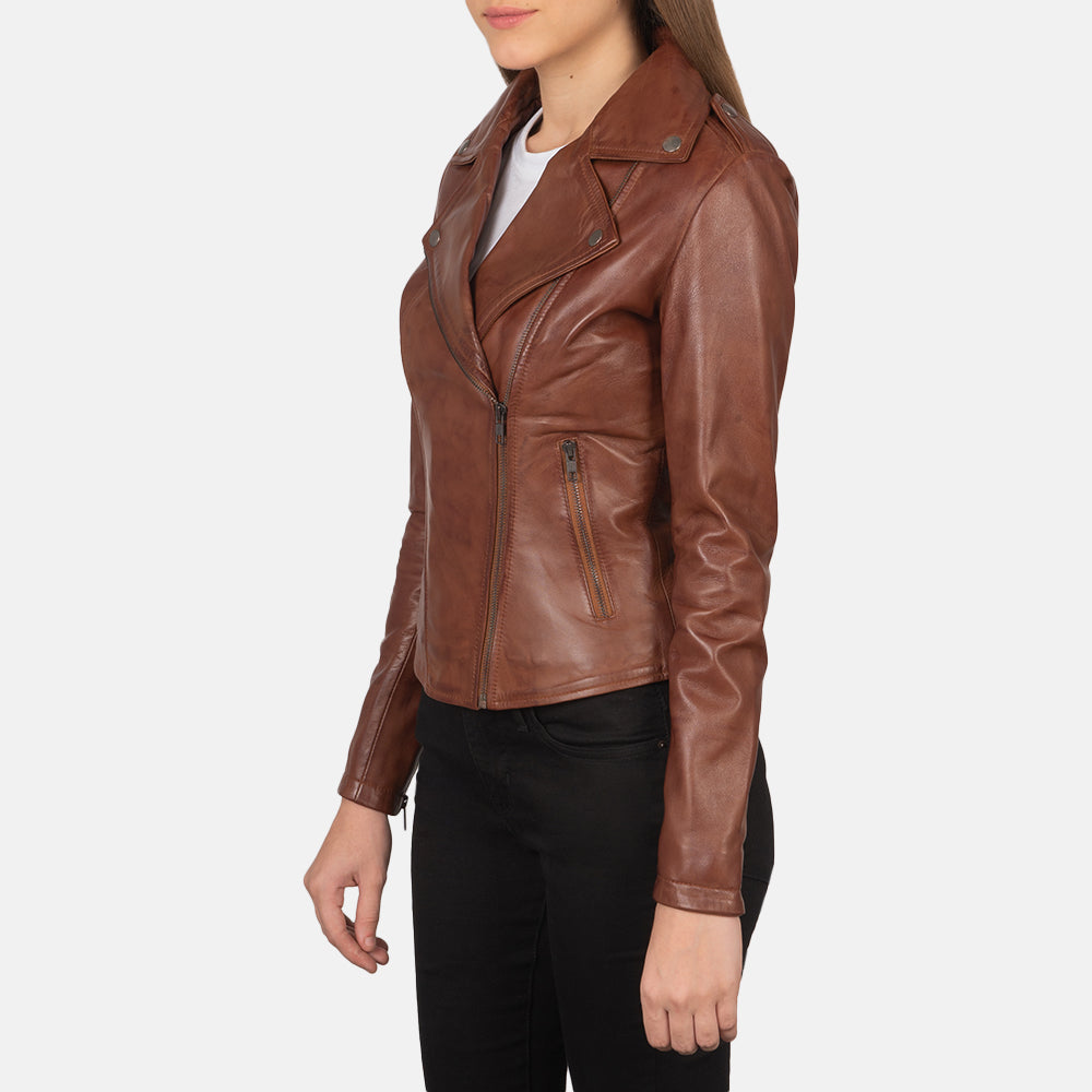 Flashback Leder-Bikerjacke für Damen – Zusätzliche Produktansicht 2
