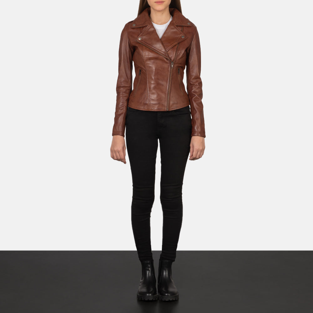 Flashback Leder-Bikerjacke für Damen – Zusätzliche Produktansicht 4