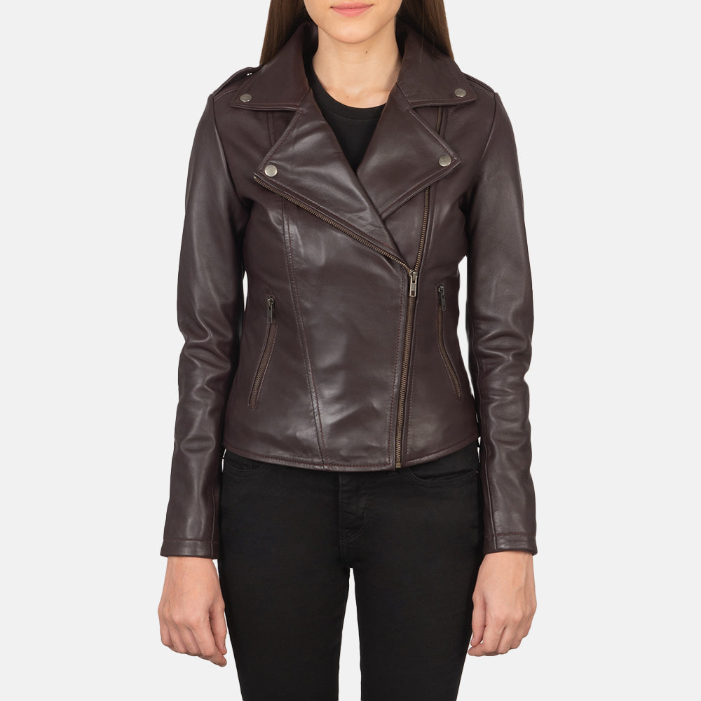 Flashback Leder-Bikerjacke für Damen – Zusätzliche Produktansicht 1