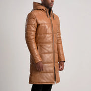 
Floyd Ledermantel Hellbraun Puffer Lederjacke für Herren – alternate product view 2