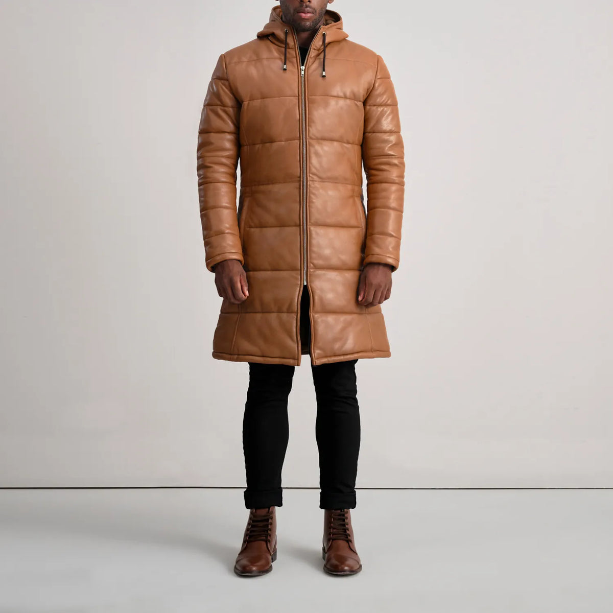 
Floyd Ledermantel Hellbraun Puffer Lederjacke für Herren – alternate product view 3