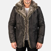 
Open hem & Hem Craftsmanship Construction Detail on Furlong Beige Leather Coat