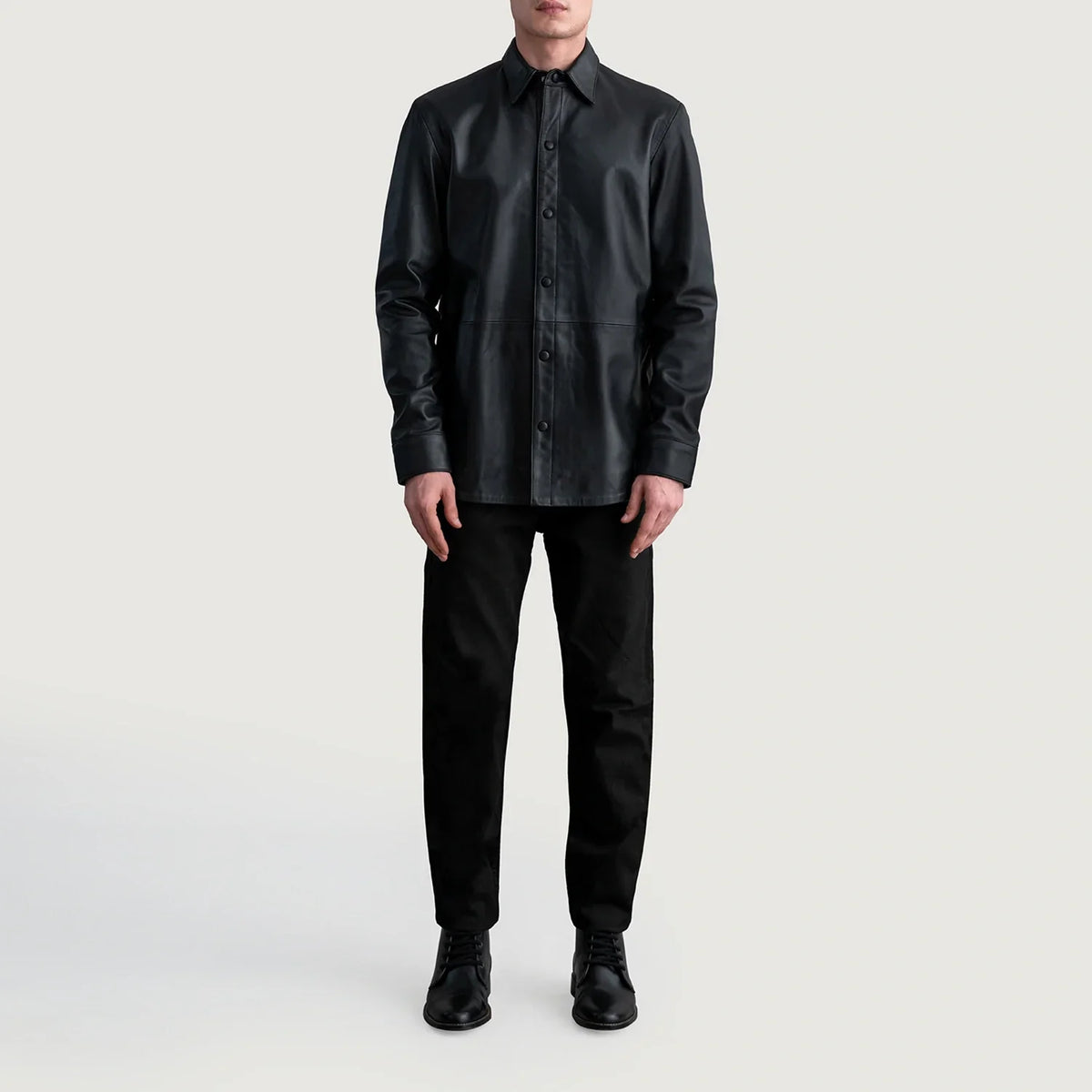 
Detailansicht of Shirt & Leather Buttons Hardware on Haven Black Leather Shirt
