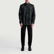 
Detailansicht of Shirt & Leather Buttons Hardware on Haven Black Leather Shirt