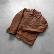 Lavendard Leder-Bikerjacke für Herren – Zusätzliche Produktansicht 7