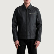 Lavendard Leder-Bikerjacke für Herren – Zusätzliche Produktansicht 3