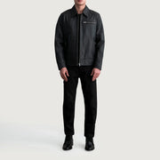 Lavendard Leder-Bikerjacke für Herren – Zusätzliche Produktansicht 4