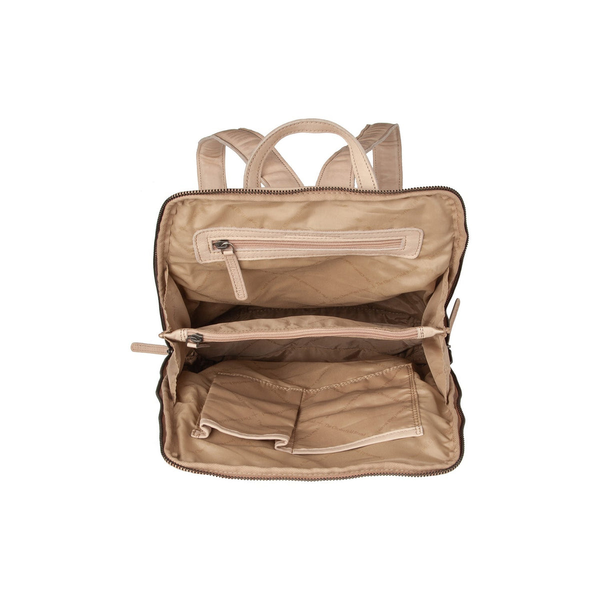 Solid Antique Brass Hardware &amp; Heavy-Duty Dual Zipper Detail on Bern Full-Grain Leather Backpack für Damen