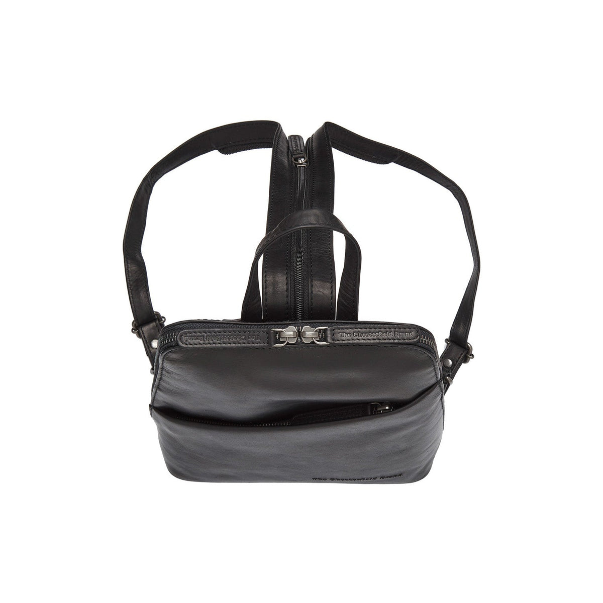 Solid Antique Brass Hardware &amp; Heavy-Duty Dual Zipper Detail on Claire Full-Grain Leather Backpack für Damen