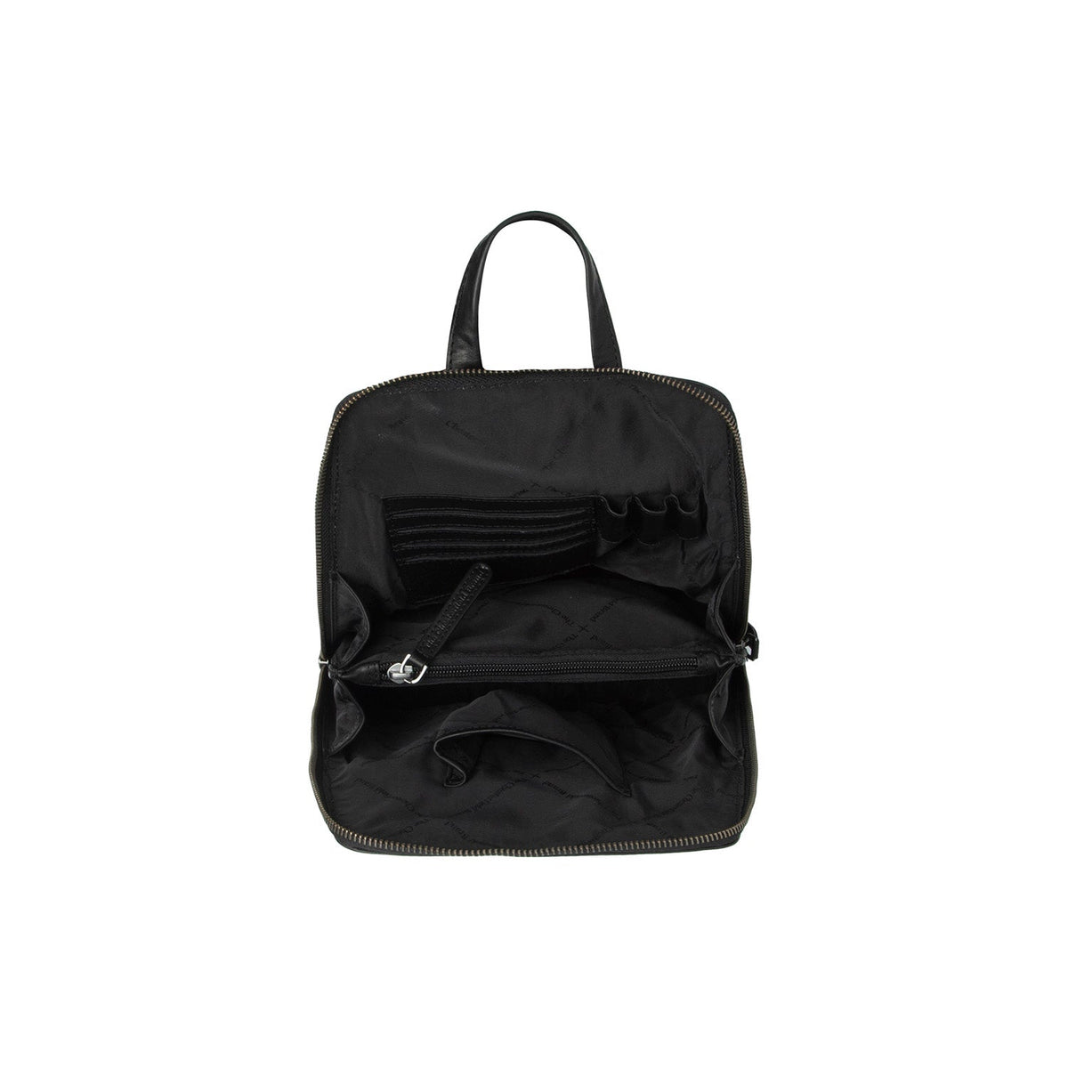 Solid Antique Brass Hardware &amp; Heavy-Duty Dual Zipper Detail on Linford Full-Grain Leather Backpack für Damen