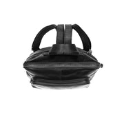 Naomi Full-Grain Leather Backpack für Damen - Structured Side Profile Showing Gusset Depth &amp; Expansion Capacity