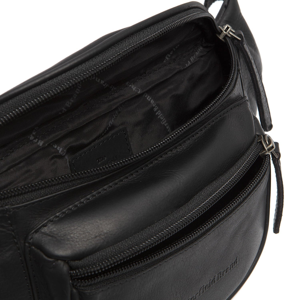 Solid Antique Brass Hardware &amp; Heavy-Duty Dual Zipper Detail on Jack Full-Grain Ledergürtel Bag für Damen