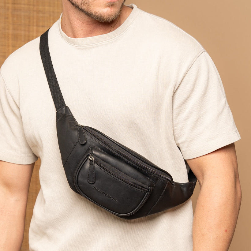Classic 100% Full-Grain leather Bag - Rear Perspective Showing Reinforced Leather Straps & Stitching