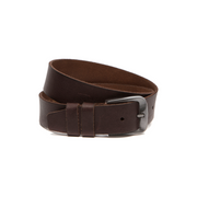 Solid Antique Brass Hardware &amp; Heavy-Duty Dual Zipper Detail on Copper Full-Grain Ledergürtel für Herren