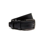 Manovo Full-Grain Ledergürtel für Herren in Classic 100% Full-Grain Leather - Full Exterior Front Profile View | Online Kaufen