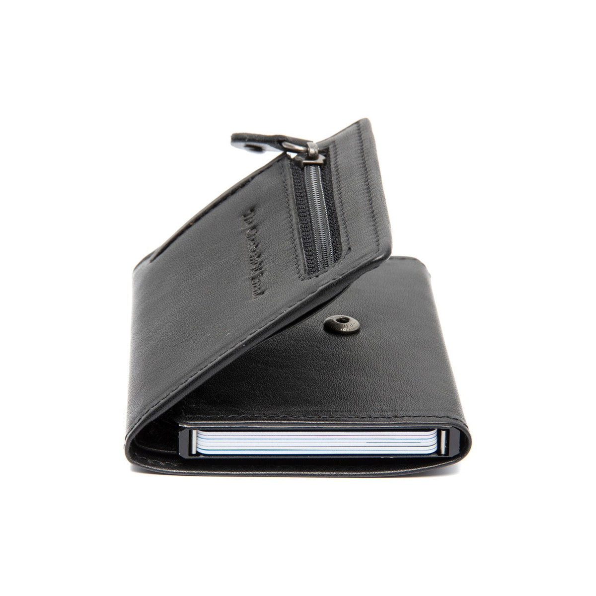 Solid Antique Brass Hardware &amp; Heavy-Duty Dual Zipper Detail on Gabriela Full-Grain Leather Card Holder für Damen