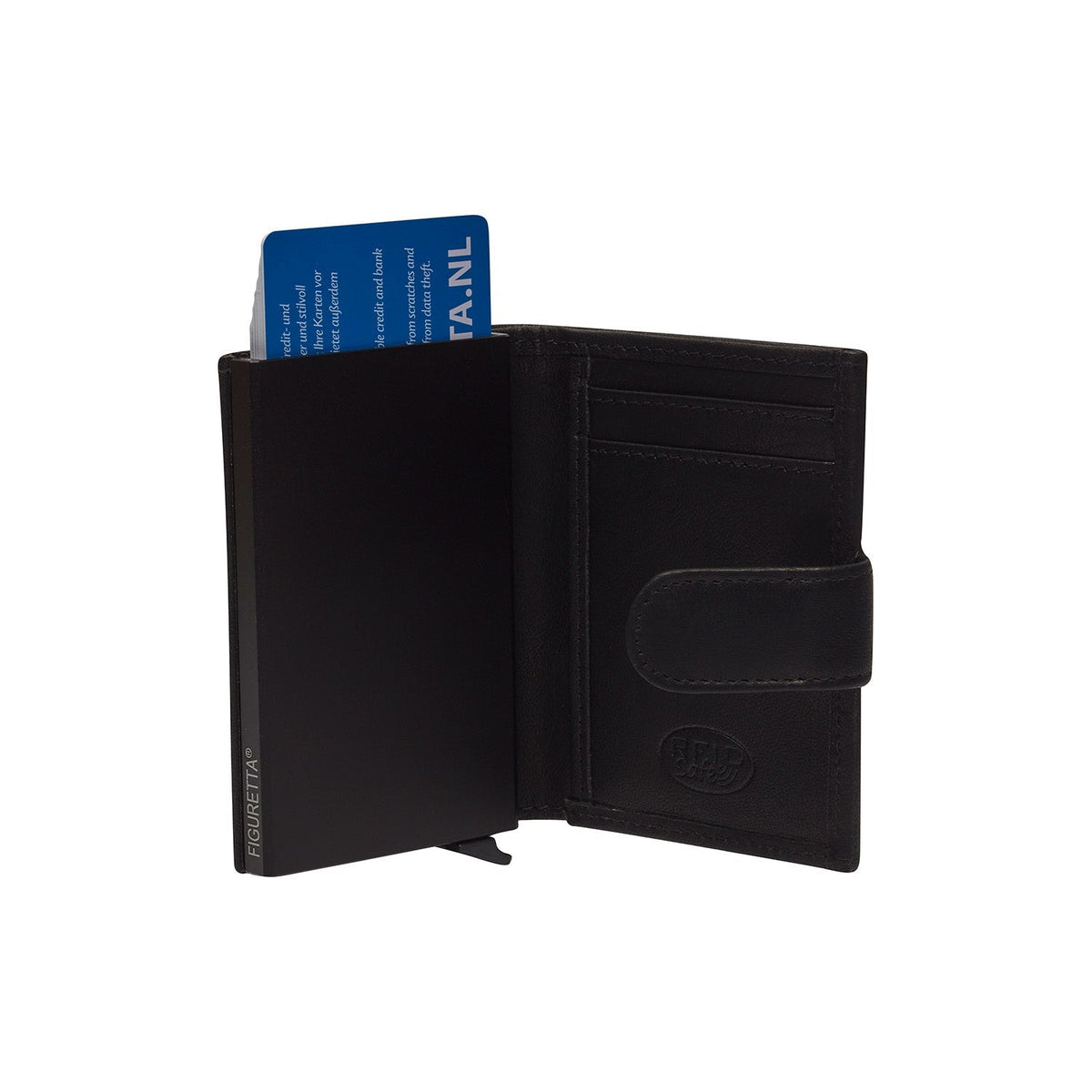 Solid Antique Brass Hardware &amp; Heavy-Duty Dual Zipper Detail on Hannover Full-Grain Leather Card Holder für Damen
