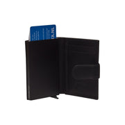 Solid Antique Brass Hardware &amp; Heavy-Duty Dual Zipper Detail on Hannover Full-Grain Leather Card Holder für Damen