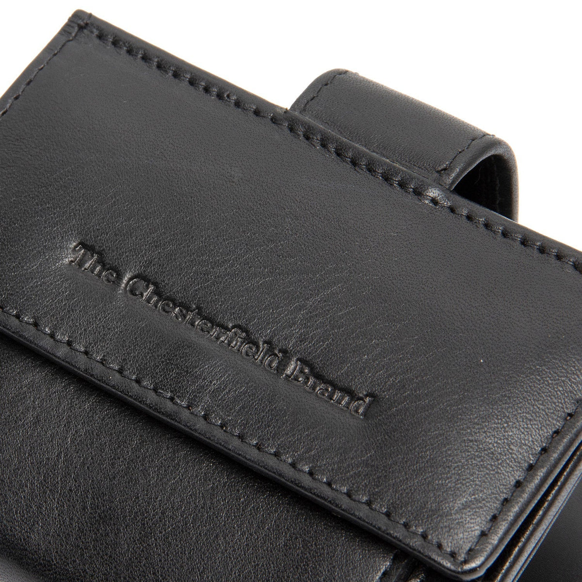 Solid Antique Brass Hardware &amp; Heavy-Duty Dual Zipper Detail on Lesina Full-Grain Leather Card Holder für Damen