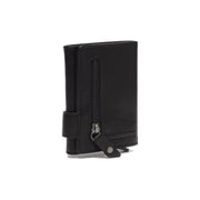 Solid Antique Brass Hardware &amp; Heavy-Duty Dual Zipper Detail on Portland Full-Grain Leather Card Holder für Damen