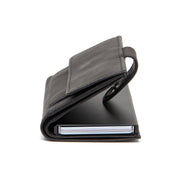 Torola Full-Grain Leather Card Holder für Damen - Structured Side Profile Showing Gusset Depth &amp; Expansion Capacity