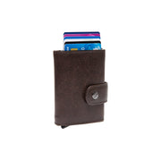 Varrano Full-Grain Leather Card Holder in Classic 100% Full-Grain Leather - Full Exterior Front Profile View | Online Kaufen