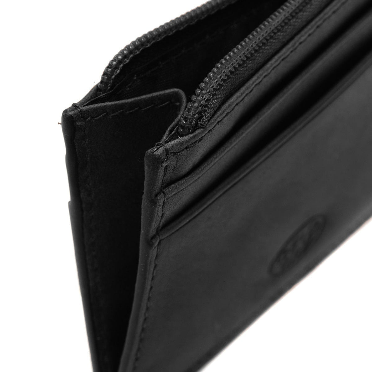Classic 100% Full-Grain leather Wallet - Rear Perspective Showing Reinforced Leather Straps &amp; Stitching