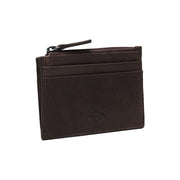 Brown Leather Card Wallet für Damen, detail view 4