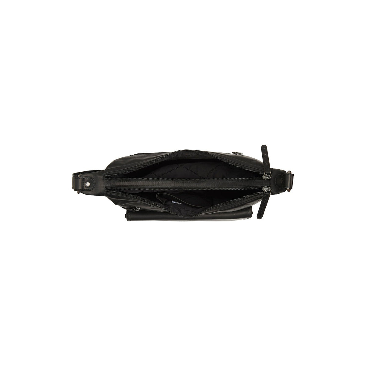 Solid Antique Brass Hardware &amp; Heavy-Duty Dual Zipper Detail on Bryson Full-Grain Leather Crossbody Bag für Damen
