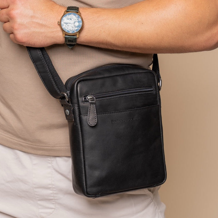 Classic 100% Full-Grain leather Bag - Rear Perspective Showing Reinforced Leather Straps & Stitching