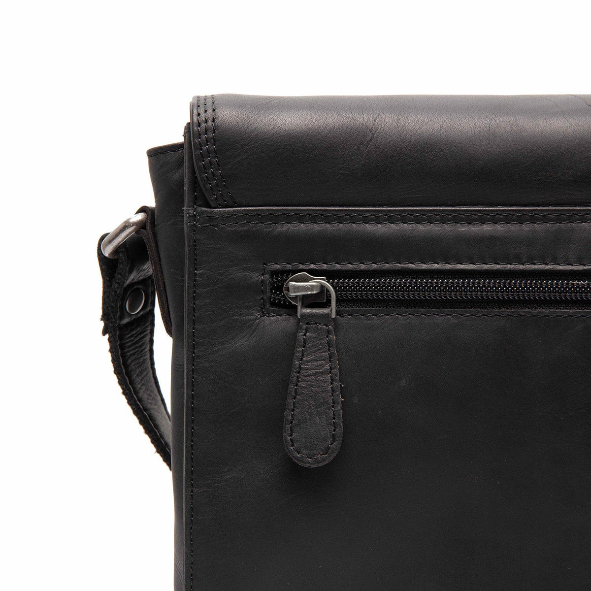 Lunor Vollnarbenleder Crossbody-Tasche - Structured Side Profile Showing Gusset Depth &amp; Expansion Capacity