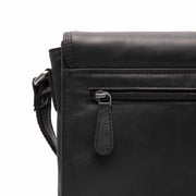 Lunor Vollnarbenleder Crossbody-Tasche - Structured Side Profile Showing Gusset Depth &amp; Expansion Capacity