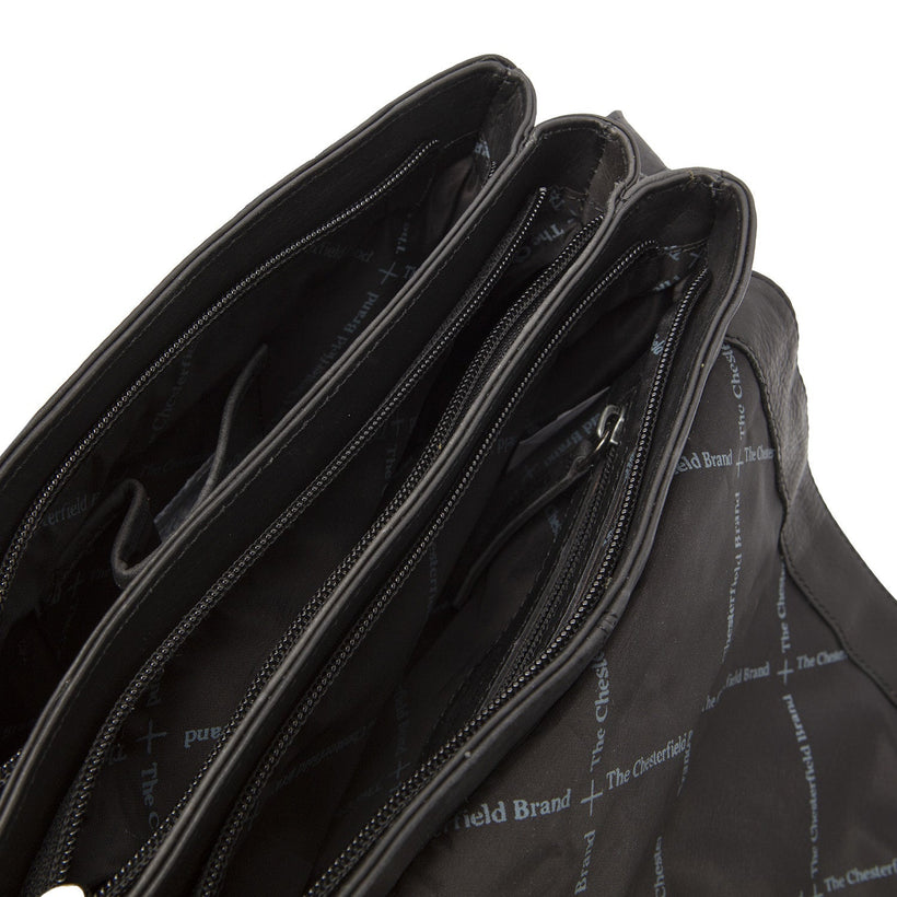 Classic 100% Full-Grain leather Bag - Rear Perspective Showing Reinforced Leather Straps & Stitching