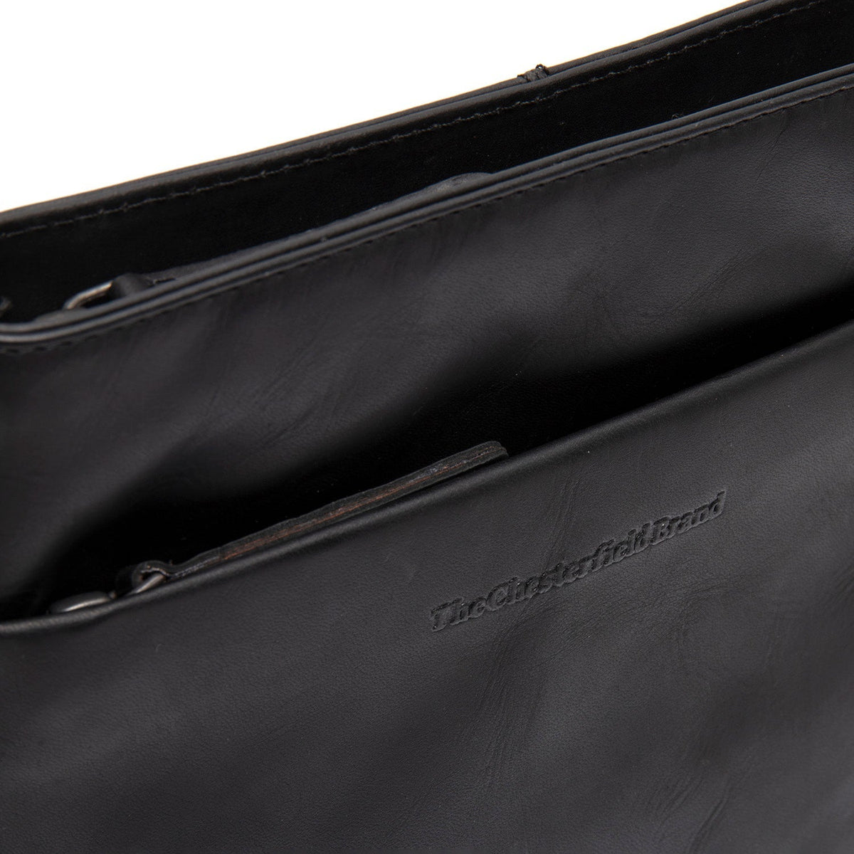 Classic 100% Full-Grain leather Bag - Rear Perspective Showing Reinforced Leather Straps &amp; Stitching
