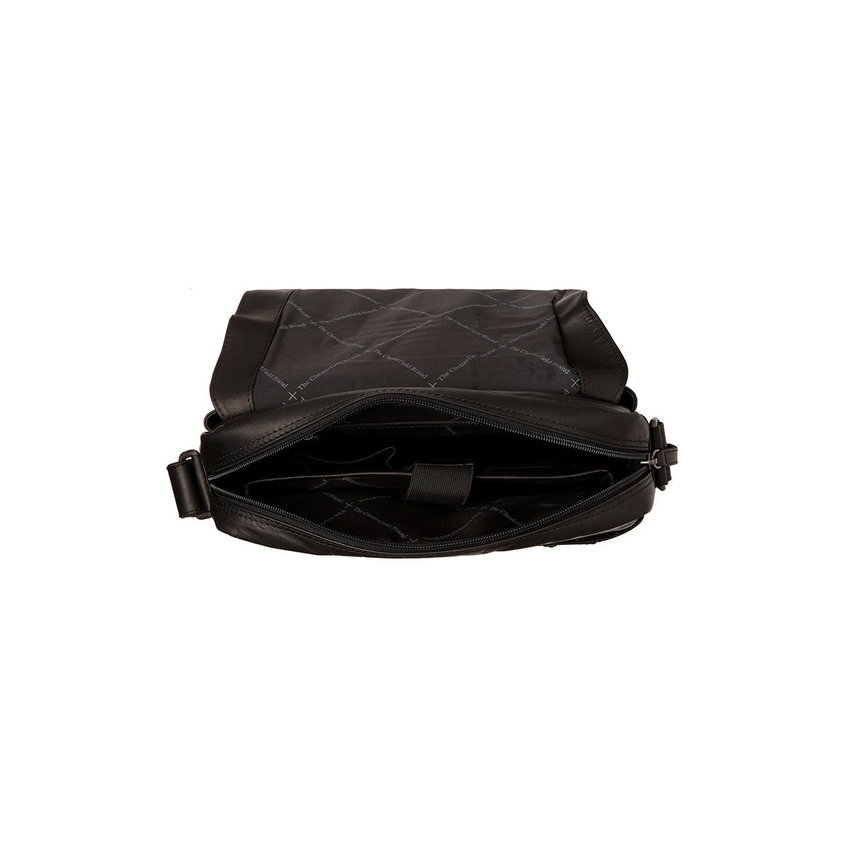 Solid Antique Brass Hardware &amp; Heavy-Duty Dual Zipper Detail on Raphael Full-Grain Leather Crossbody Bag für Herren