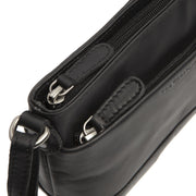 Salerno Full-Grain Leather Crossbody Bag für Damen - Structured Side Profile Showing Gusset Depth &amp; Expansion Capacity