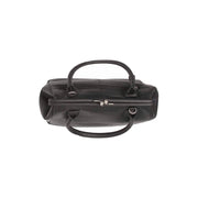 Detailansicht of Classic Collar &amp; Heavy-Duty Zipper Hardware on Dorin Full-Grain Leather Handbag für Damen