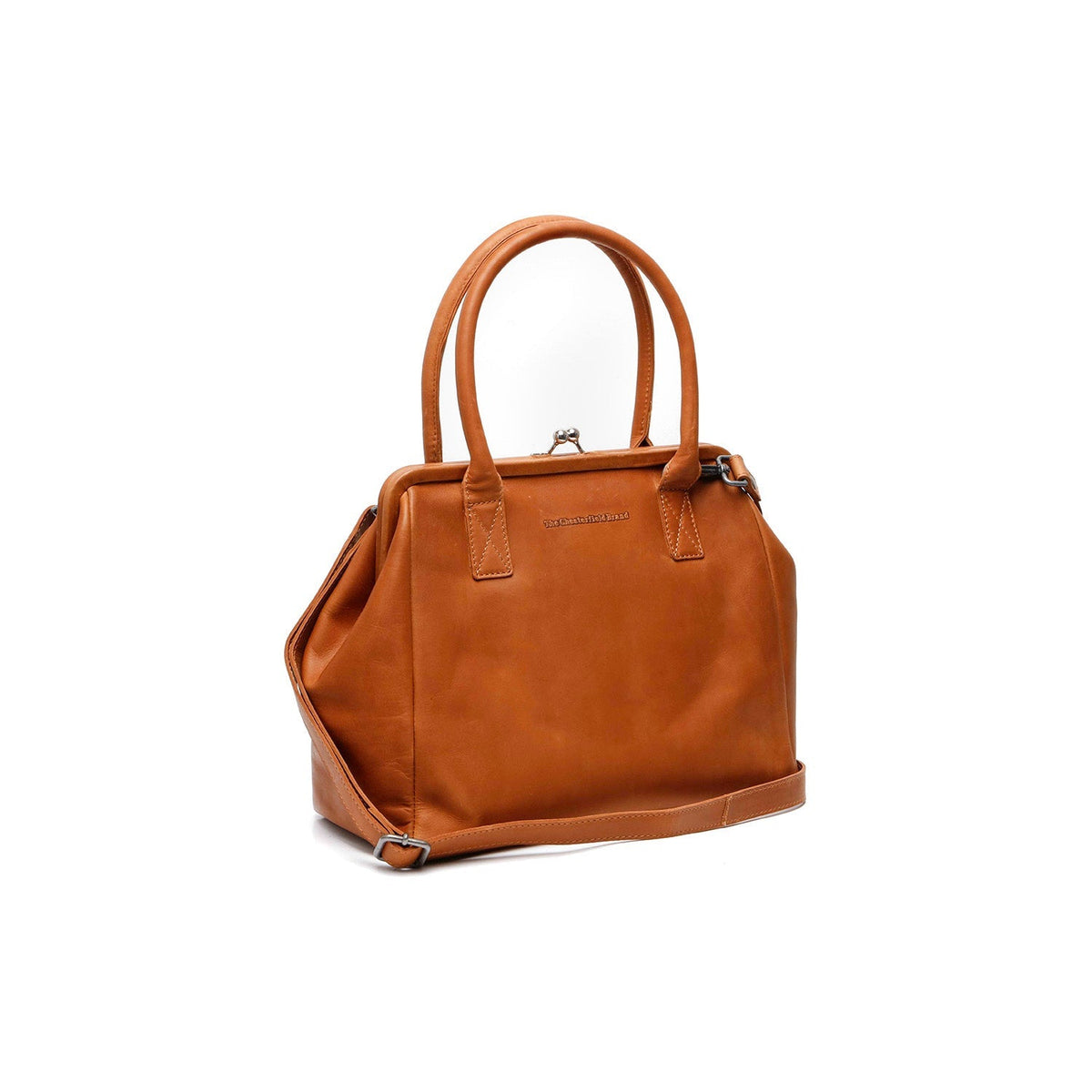 Cognac Leather Handbag Dorin, front view