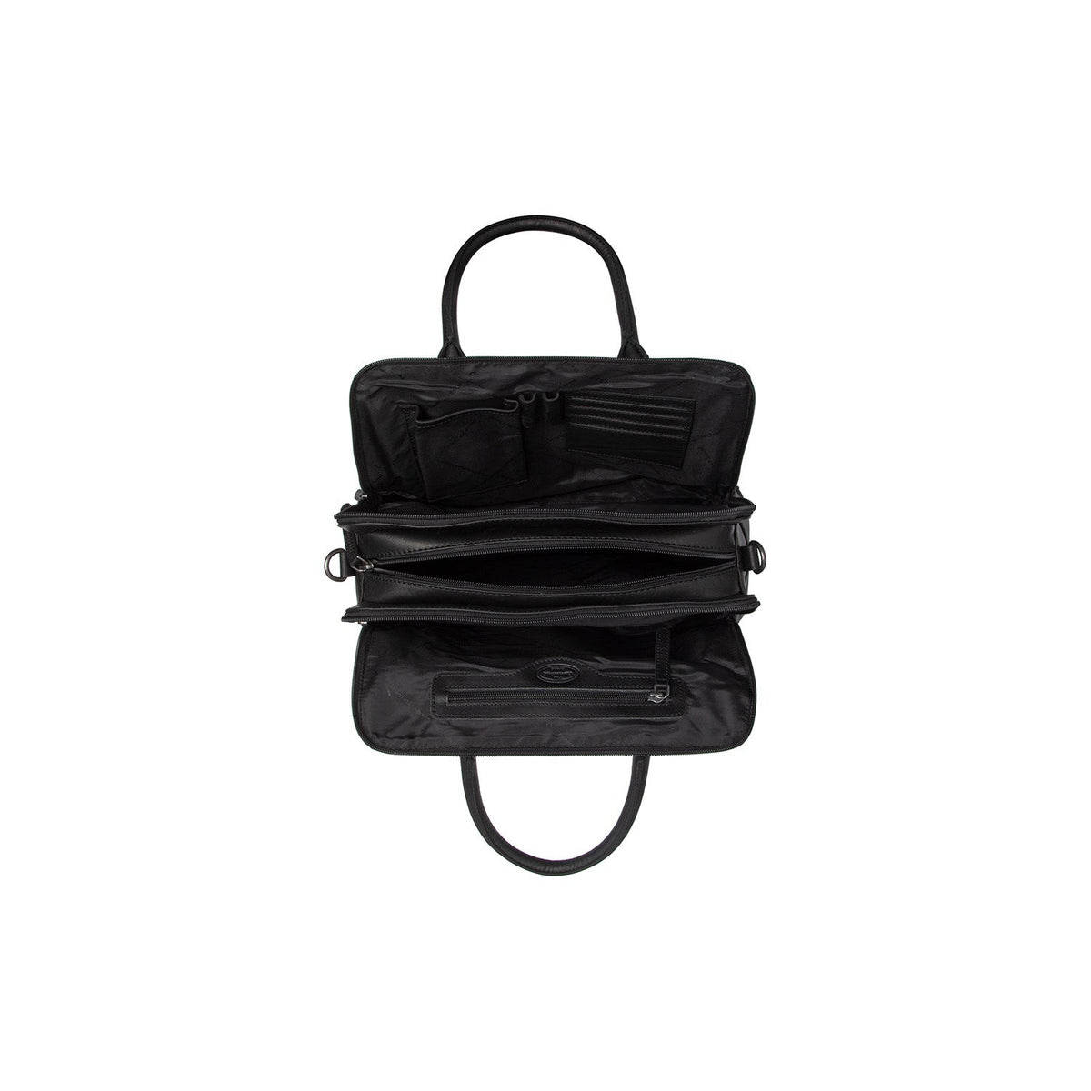 Detailansicht of Classic Collar &amp; Heavy-Duty Zipper Hardware on Layton Full-Grain Leather Handbag für Damen