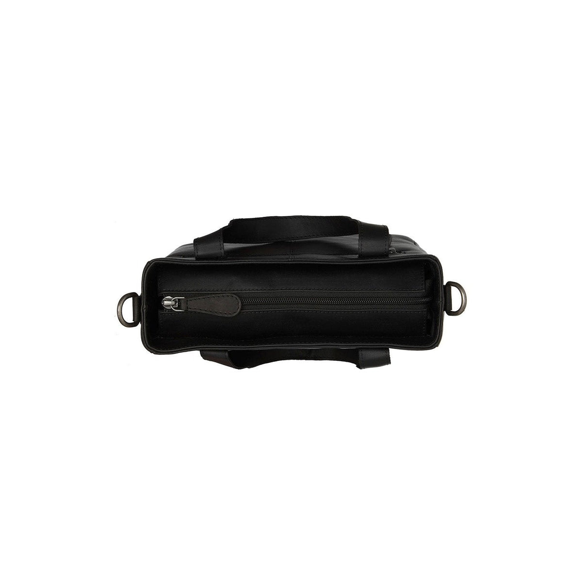 Detailansicht of Classic Collar &amp; Heavy-Duty Zipper Hardware on Lingfield Full-Grain Leather Handbag