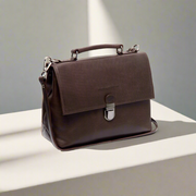 Styled Fit Perspective of Renata Full-Grain Leather Handbag für Damen on Model - Natural Daylight Drape