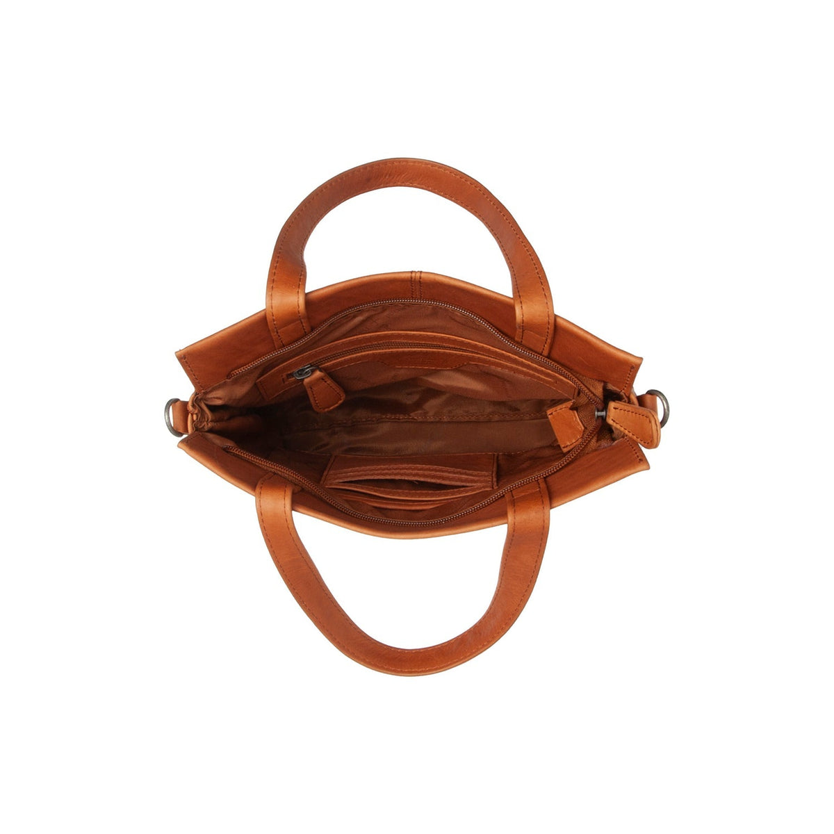 Detailansicht of Classic Collar &amp; Heavy-Duty Zipper Hardware on Rivington Full-Grain Leather Handbag für Damen