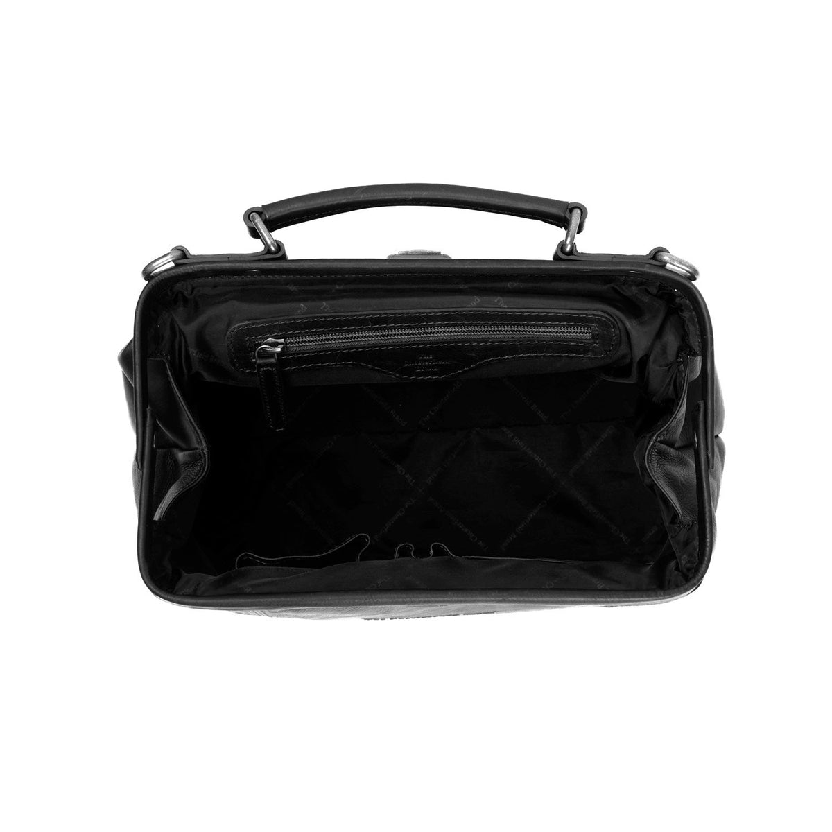 Detailansicht of Classic Collar &amp; Heavy-Duty Zipper Hardware on Shaun Full-Grain Leather Handbag für Damen