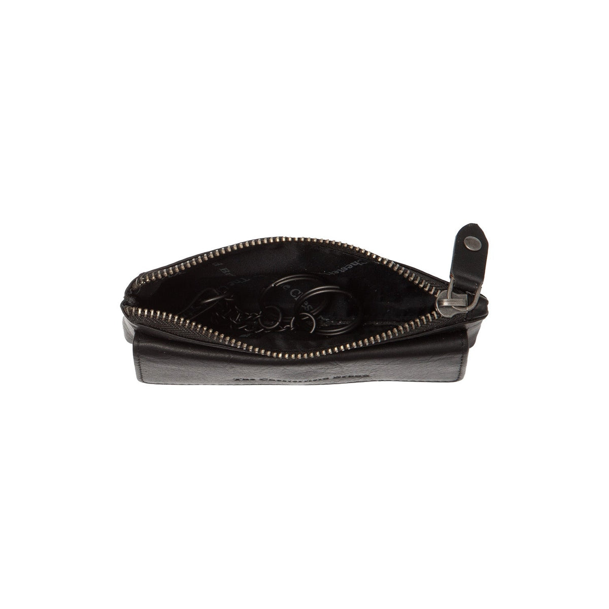 Violette Full-Grain Leather Key Case für Damen - Seitenansicht mit ergonomischem Ärmelschnitt